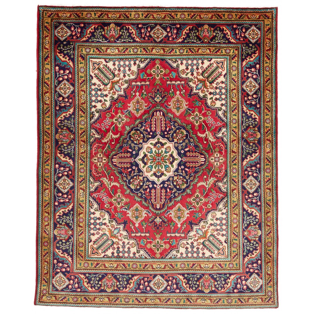 Tappeto Tabriz Persia marrone grigio 147x187 Tappeto Tabriz Persia marrone grigio 147x187