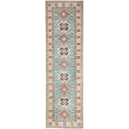 Tappeto Kazak Afghanistan beige azzurro 81x290