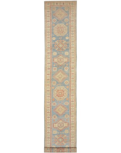 Tappeto Kazak Afghanistan marrone azzurro 85x504