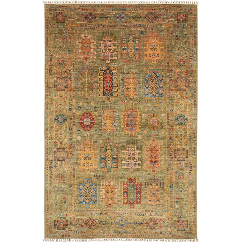 Tappeto Tribal Pakistan arancione bianco 202x314 Tappeto Tribal Pakistan arancione bianco 202x314