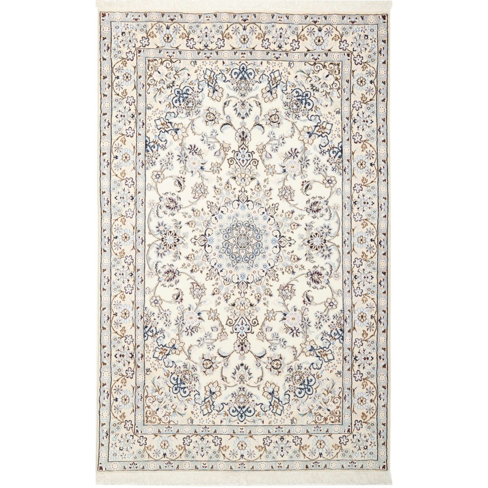 Tappeto Nain 9La Persia bianco grigio 128x202 Tappeto Nain 9La Persia bianco grigio 128x202
