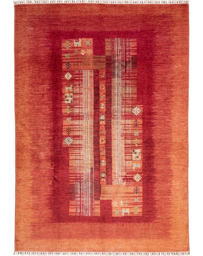 Tappeto Siva Pakistan marrone giallo 206x298