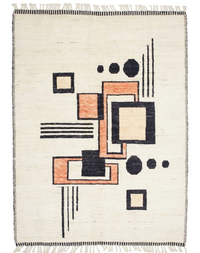Tappeto Gabbeh Marrakech Pakistan bianco grigio 176x243