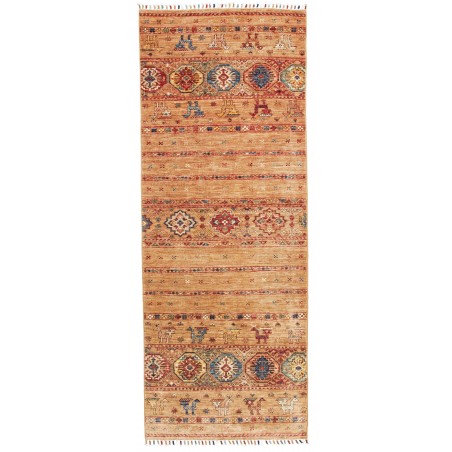Tappeto Tribal Pakistan arancione grigio 76x202