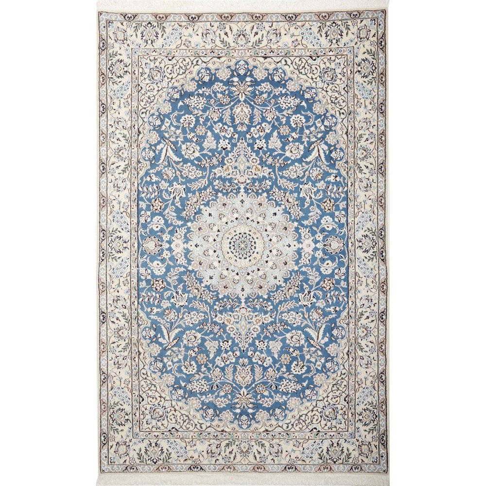 Tappeto Nain 9La Persia bianco azzurro 158x255 Tappeto Nain 9La Persia bianco azzurro 158x255