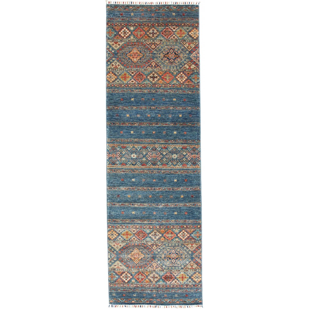 Tappeto Rubin Pakistan azzurro marrone 77x248 Tappeto Rubin Pakistan azzurro marrone 77x248
