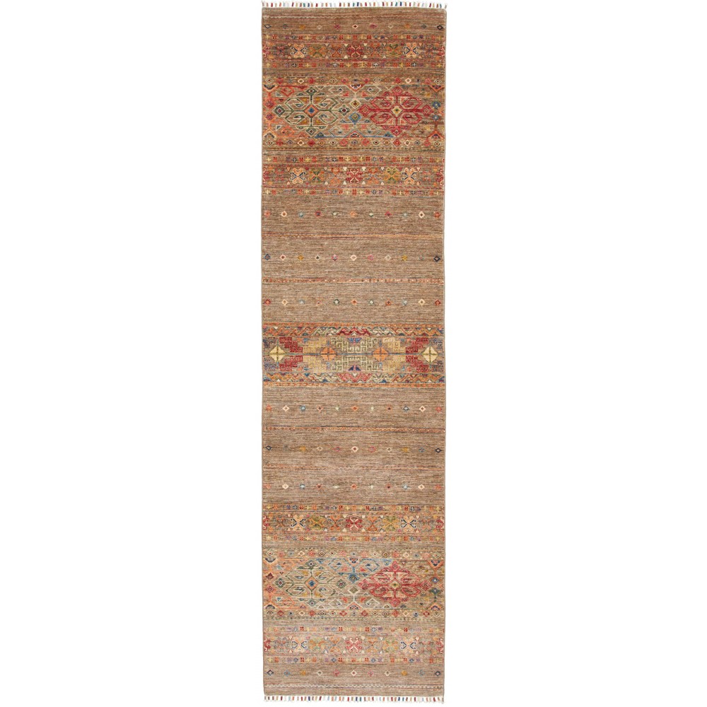Tappeto Rubin Pakistan marrone bianco 77x296 Tappeto Rubin Pakistan marrone bianco 77x296
