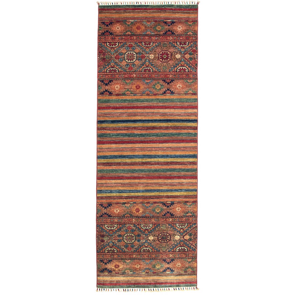 Tappeto Rubin Pakistan marrone grigio 80x232 Tappeto Rubin Pakistan marrone grigio 80x232