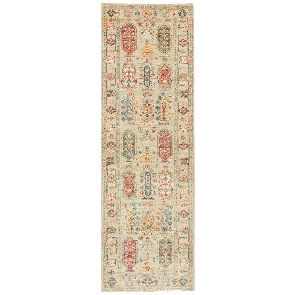 Tappeto Tribal Pakistan marrone beige 80x248 Tappeto Tribal Pakistan marrone beige 80x248