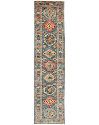 Tappeto Kazak Fine Pakistan marrone grigio 77x312