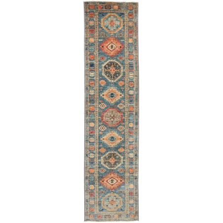Tappeto Kazak Fine Pakistan marrone grigio 77x312