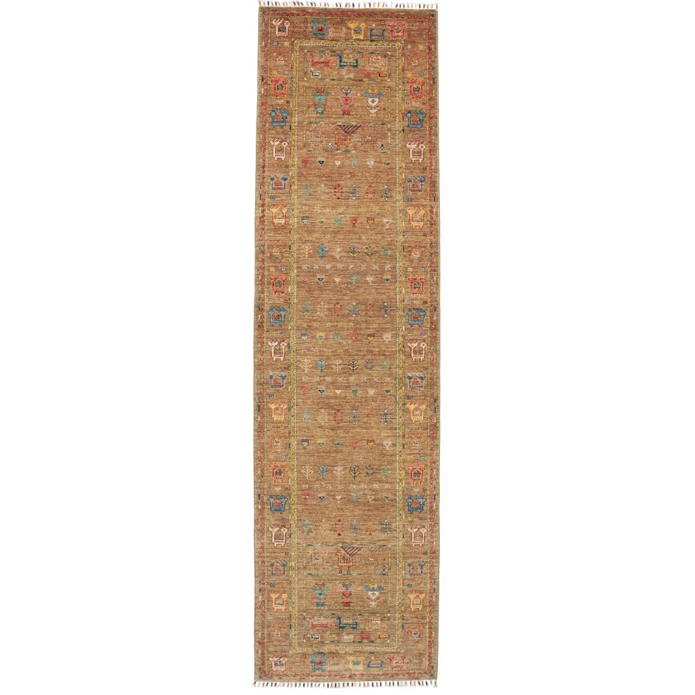 Tappeto Rubin Pakistan arancione bianco 80x297 Tappeto Rubin Pakistan arancione bianco 80x297