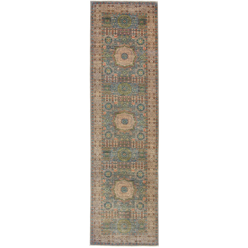 Tappeto Mamlouk Pakistan bianco grigio 79x299 Tappeto Mamlouk Pakistan bianco grigio 79x299
