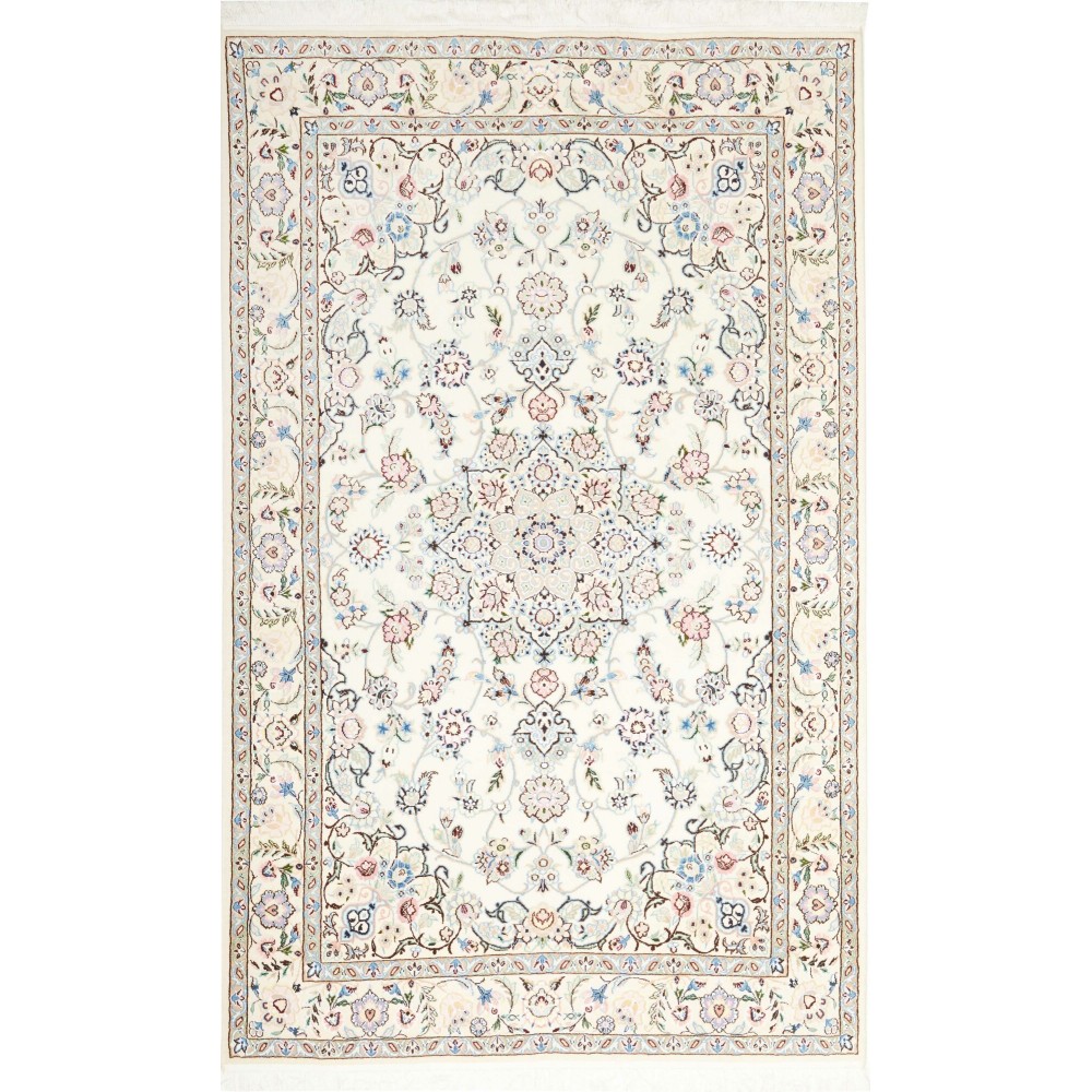 Tappeto Nain 9La Persia bianco verde 133x213 Tappeto Nain 9La Persia bianco verde 133x213