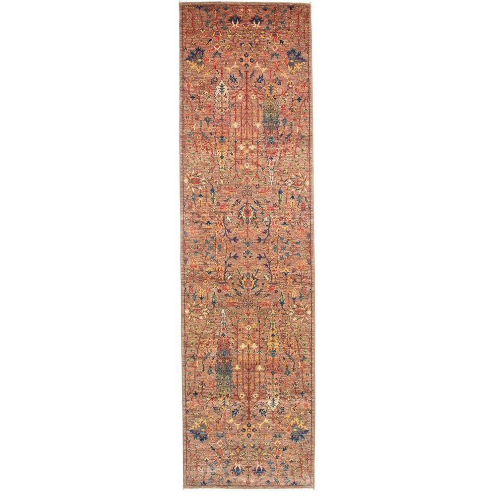 Tappeto Shahi Fine Pakistan marrone grigio 79x301 Tappeto Shahi Fine Pakistan marrone grigio 79x301