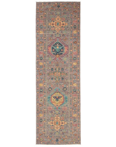 Tappeto Tribal Pakistan marrone grigio 77x259