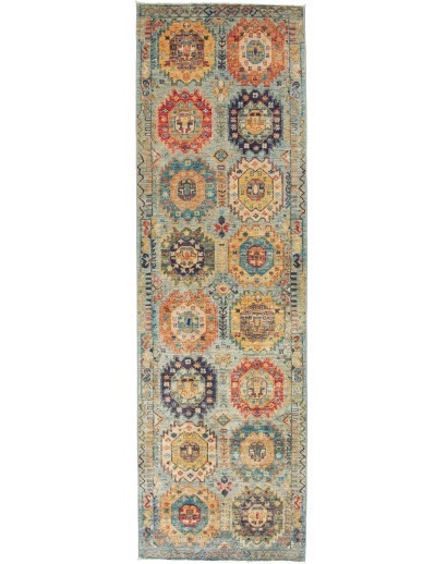 Tappeto Tribal Pakistan marrone grigio 82x273