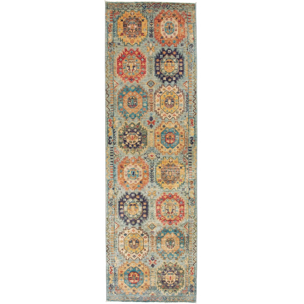 Tappeto Tribal Pakistan marrone grigio 82x273 Tappeto Tribal Pakistan marrone grigio 82x273
