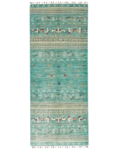 Tappeto Siva Pakistan verde bianco 79x195