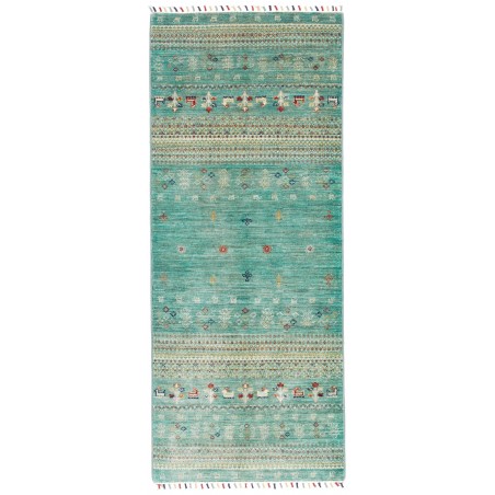 Tappeto Siva Pakistan verde bianco 79x195