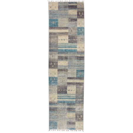 Tappeto Siva Pakistan azzurro bianco 76x294
