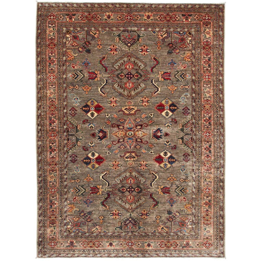 Tappeto Kazak Fine Pakistan azzurro giallo 175x237 Tappeto Kazak Fine Pakistan azzurro giallo 175x237