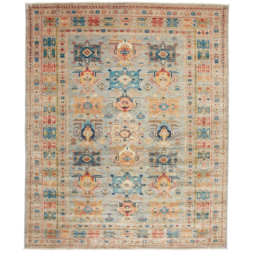 Tappeto Kazak Fine Pakistan marrone grigio 207x249 Tappeto Kazak Fine Pakistan marrone grigio 207x249
