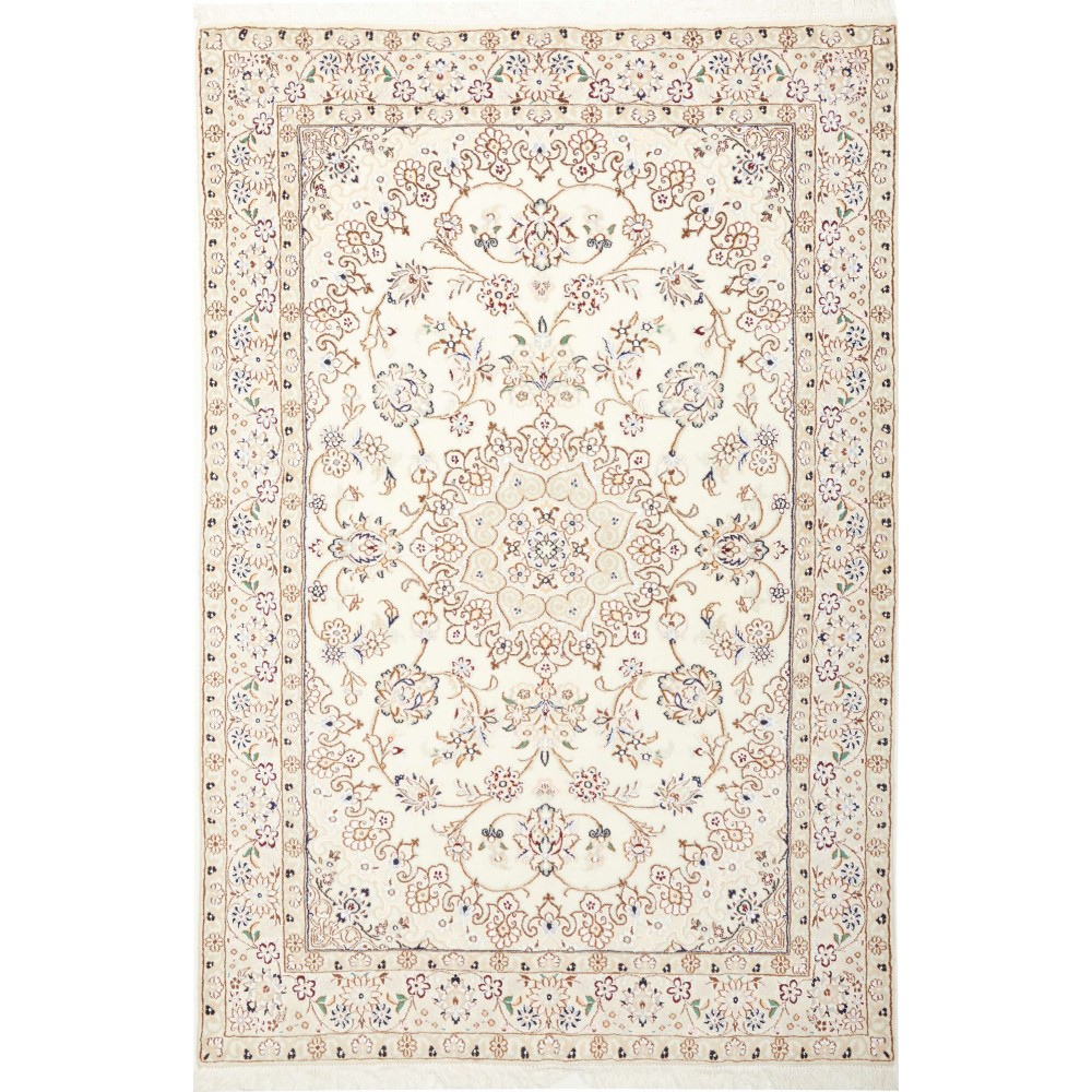 Tappeto Nain 9La Persia bianco azzurro 132x203 Tappeto Nain 9La Persia bianco azzurro 132x203