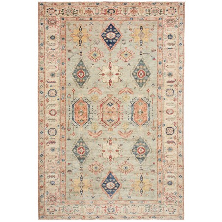 Tappeto Kazak Fine Pakistan marrone grigio 200x303