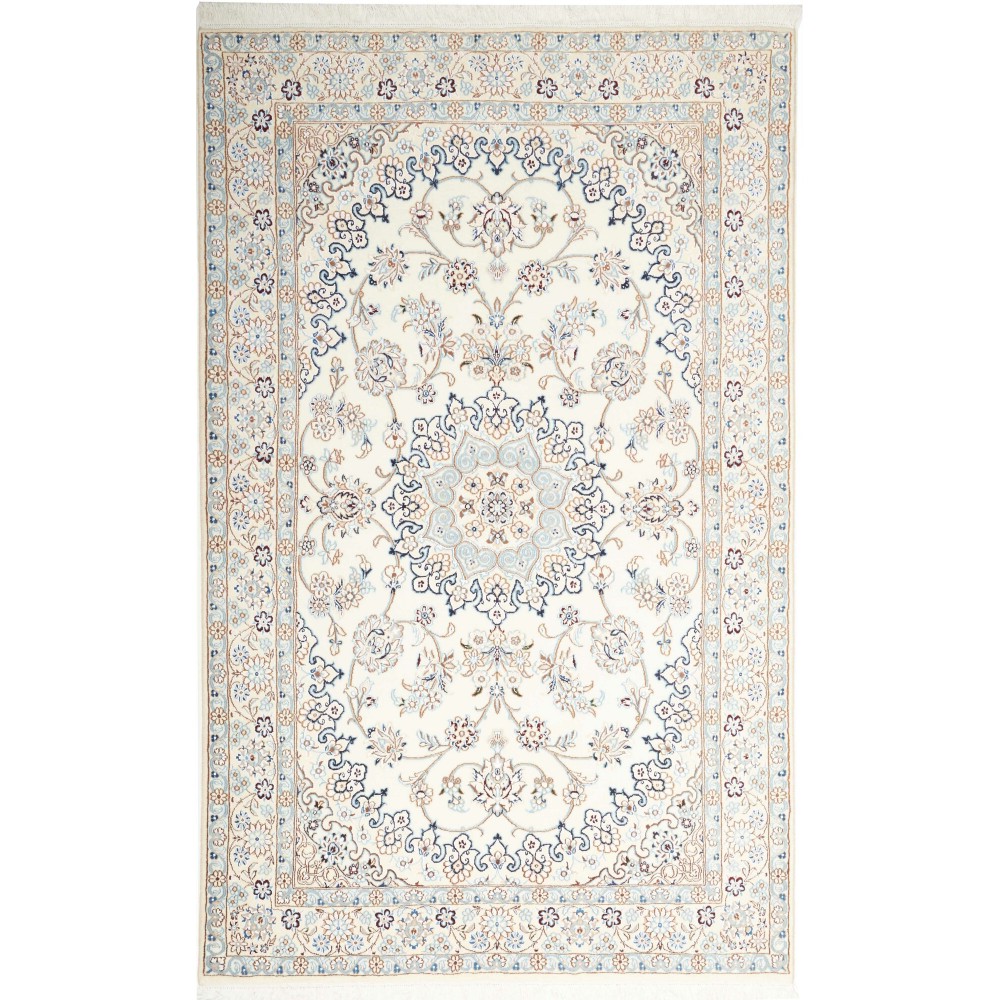 Tappeto Nain 9La Persia bianco marrone 136x217 Tappeto Nain 9La Persia bianco marrone 136x217