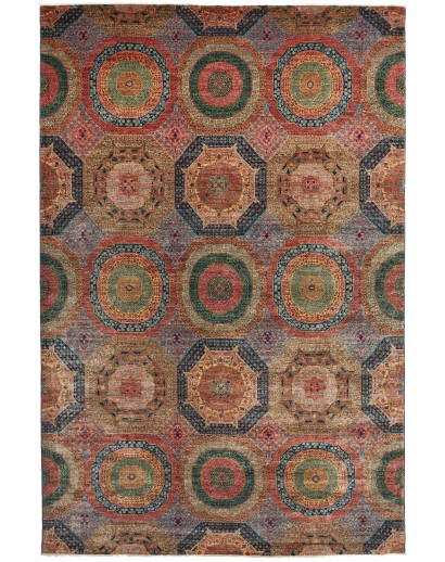 Tappeto Mamlouk Pakistan azzurro bianco 203x305