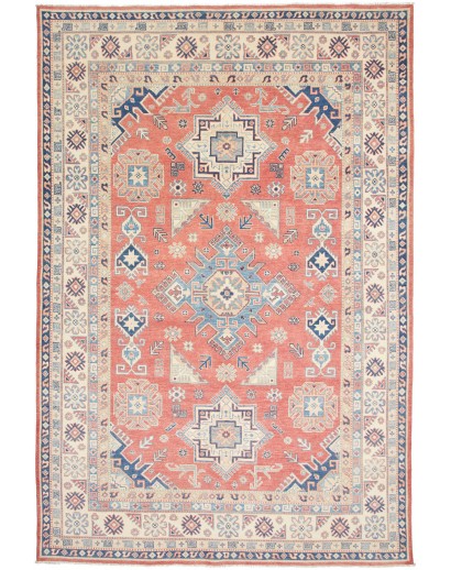 Tappeto Kazak Afghanistan marrone azzurro 191x290