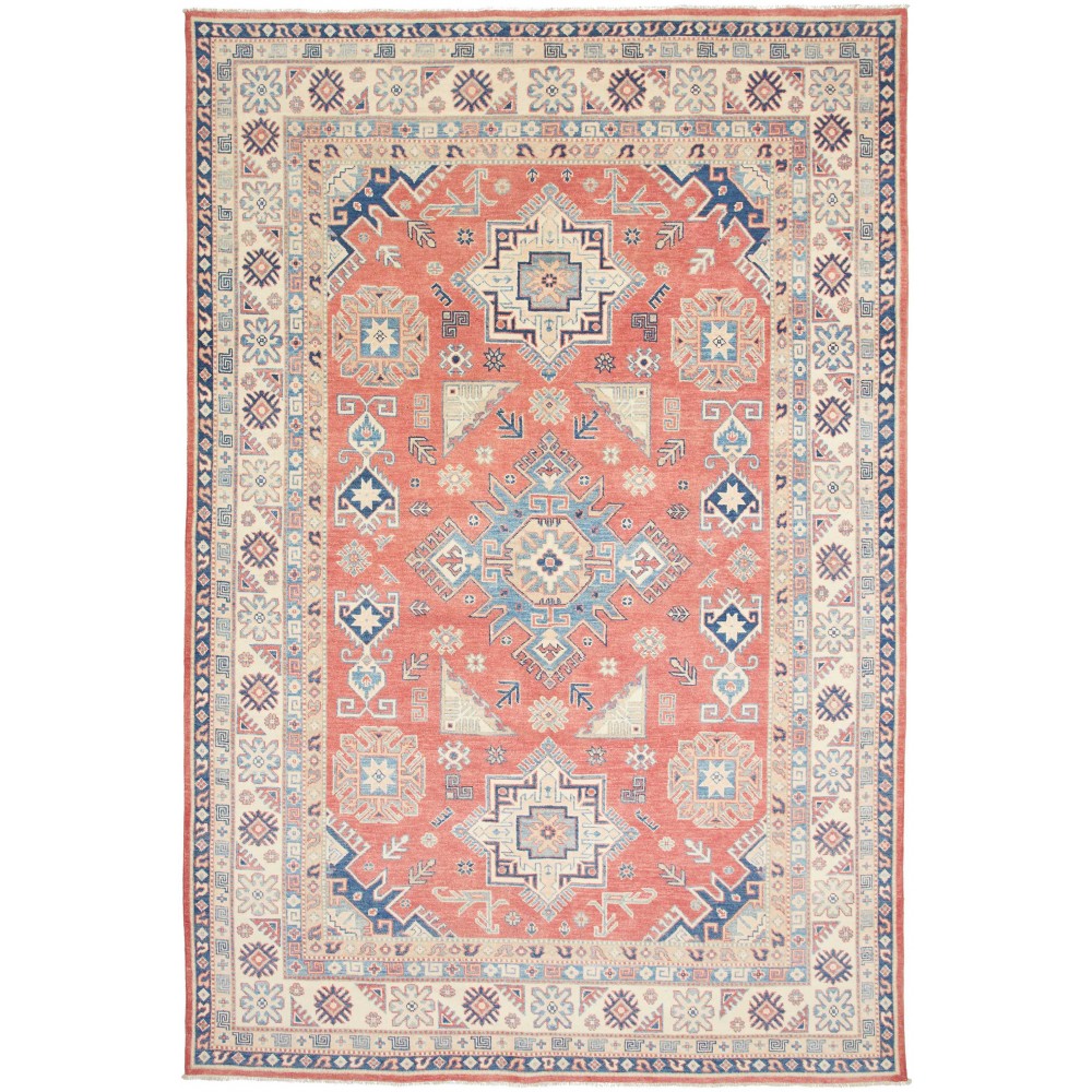Tappeto Kazak Afghanistan marrone azzurro 191x290 Tappeto Kazak Afghanistan marrone azzurro 191x290