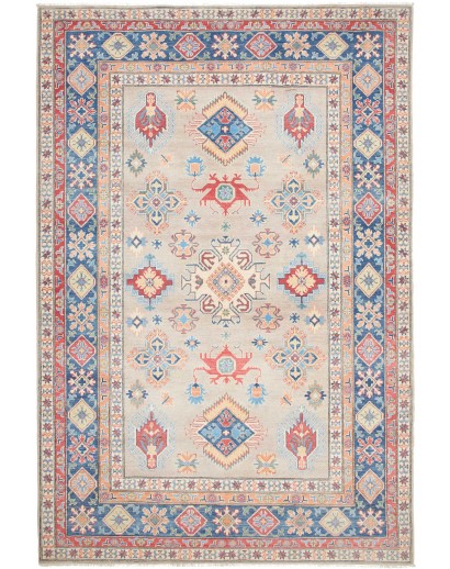 Tappeto Kazak Afghanistan beige grigio 200x301