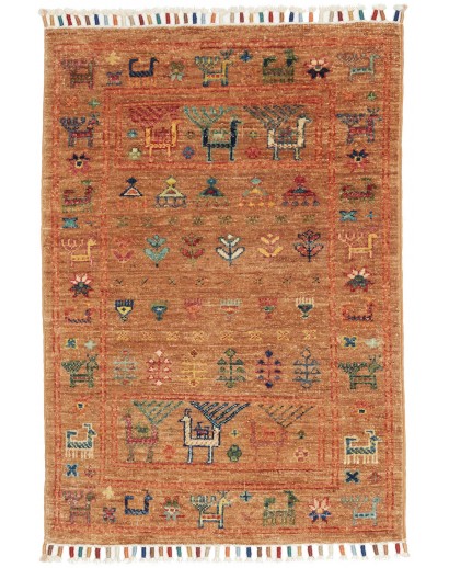 Tappeto Rubin Pakistan arancione bianco 60x89