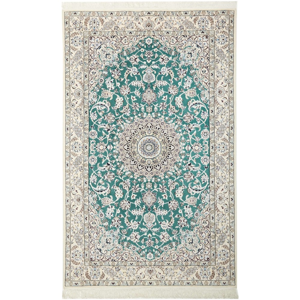 Tappeto Nain 9La Persia bianco azzurro 130x208 Tappeto Nain 9La Persia bianco azzurro 130x208