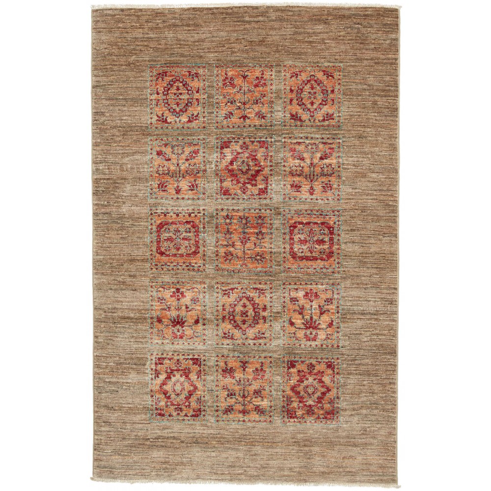 Tappeto Bakhteari Pakistan marrone bianco 98x153 Tappeto Bakhteari Pakistan marrone bianco 98x153