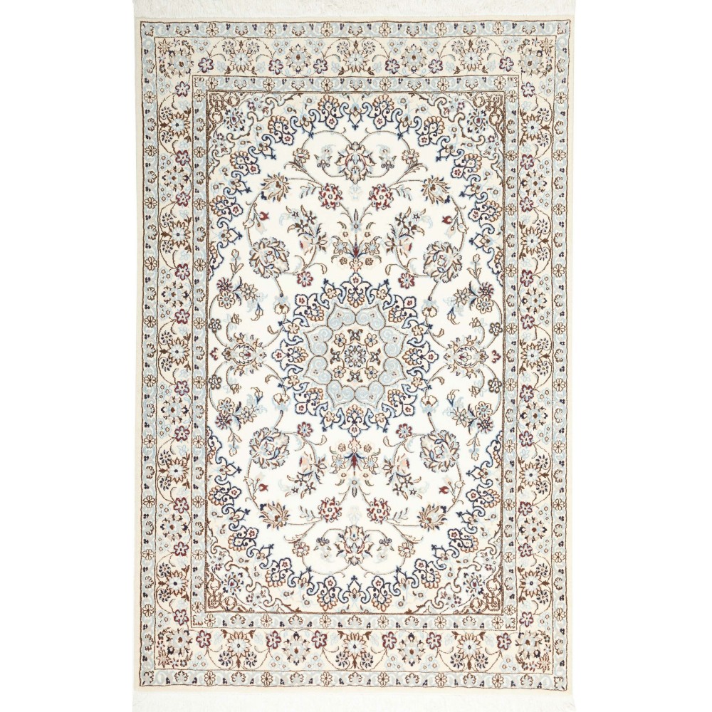 Tappeto Nain 9La Persia bianco verde 132x202 Tappeto Nain 9La Persia bianco verde 132x202