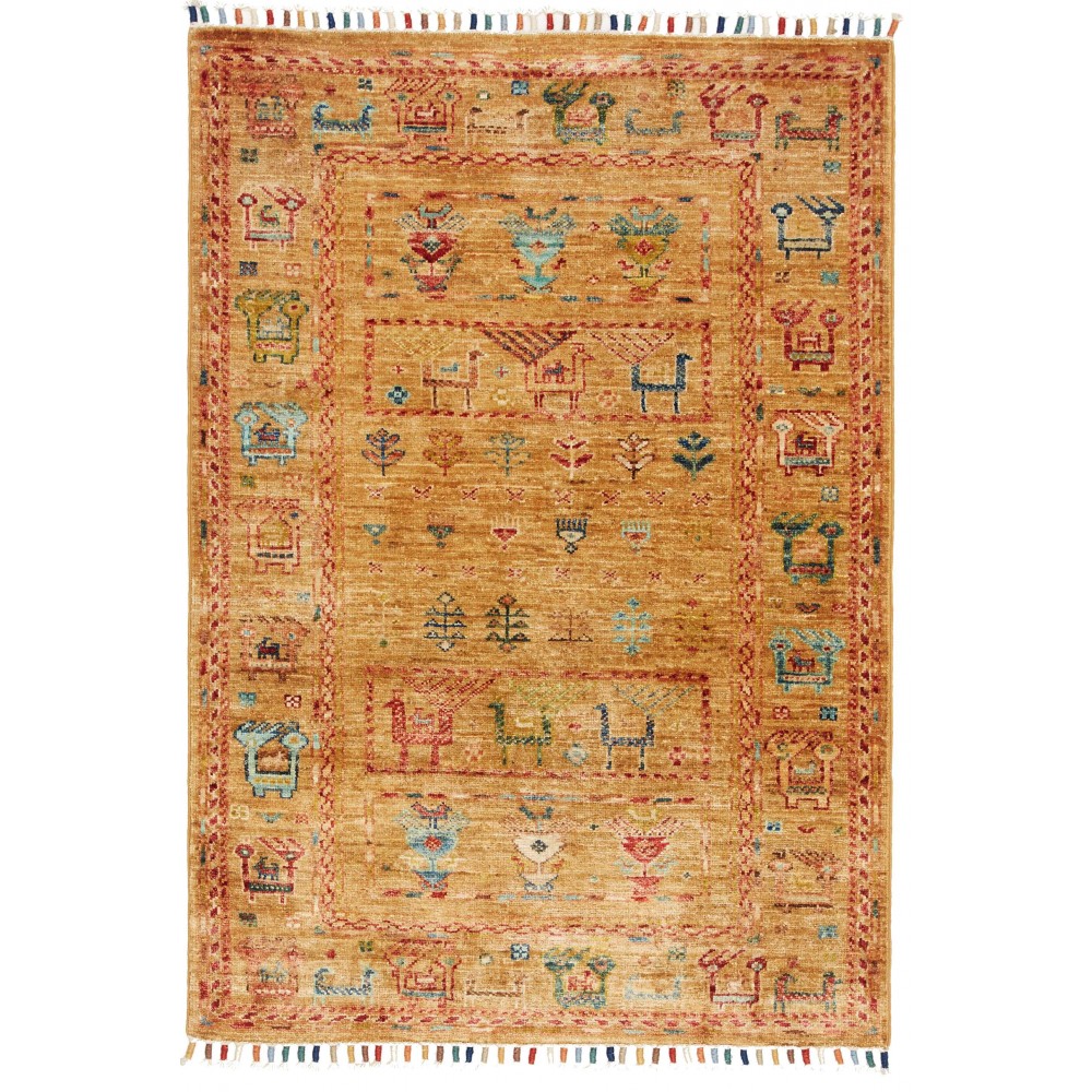 Tappeto Rubin Pakistan arancione grigio 80x113 Tappeto Rubin Pakistan arancione grigio 80x113