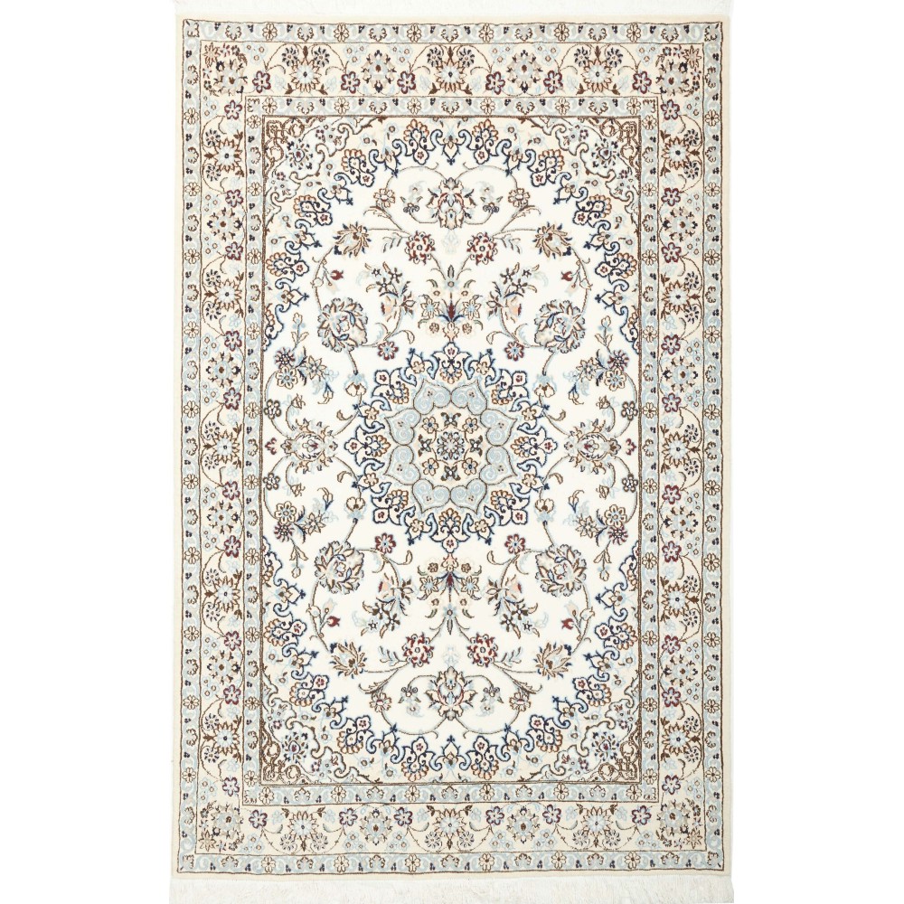 Tappeto Nain 9La Persia bianco azzurro 130x200 Tappeto Nain 9La Persia bianco azzurro 130x200