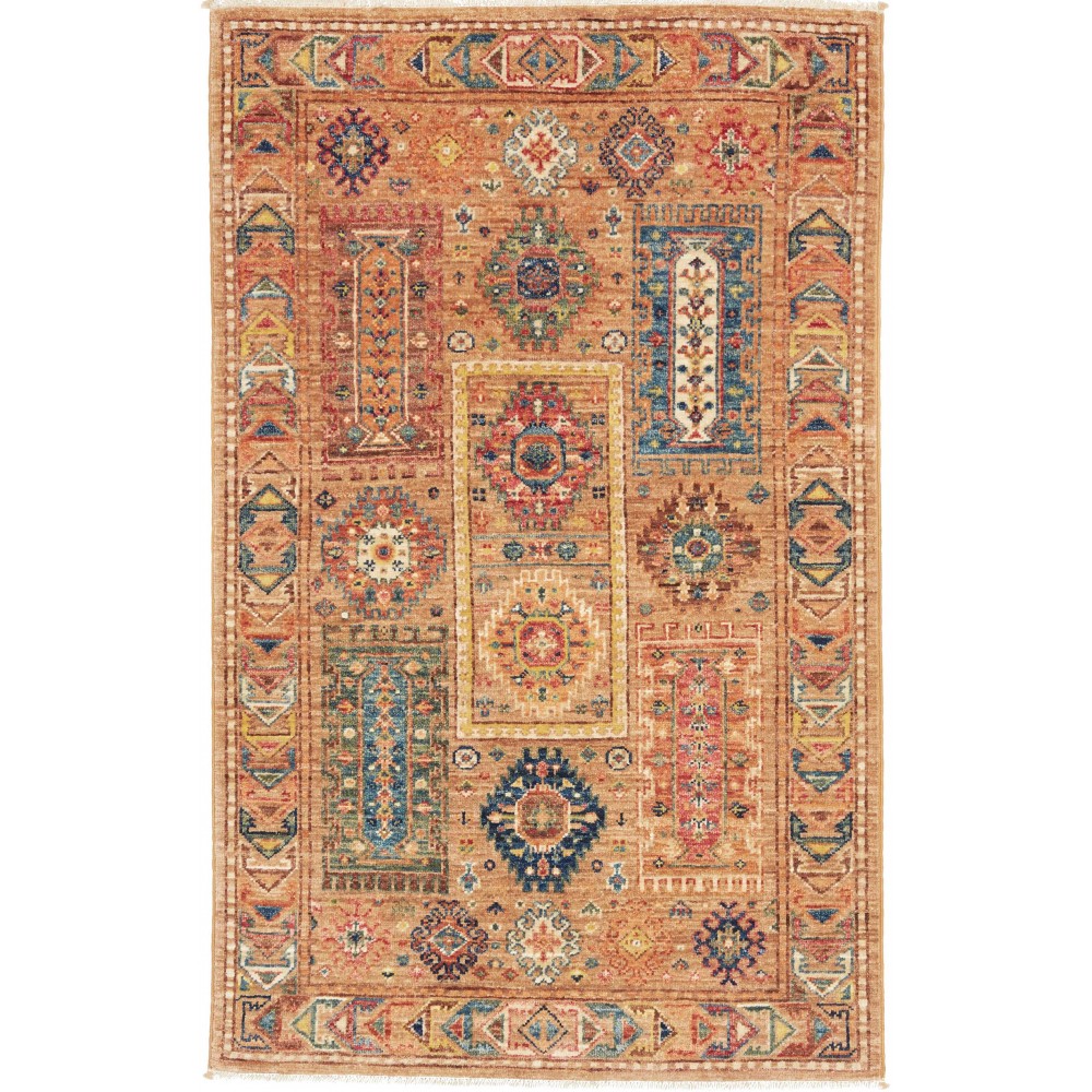 Tappeto Tribal Pakistan marrone grigio 79x127 Tappeto Tribal Pakistan marrone grigio 79x127