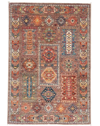 Tappeto Tribal Pakistan bianco grigio 80x118