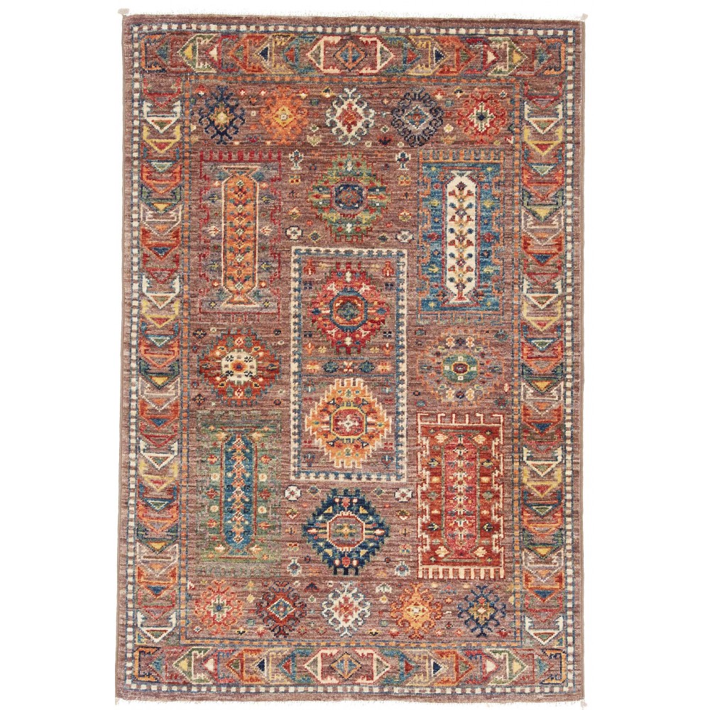 Tappeto Tribal Pakistan bianco grigio 80x118 Tappeto Tribal Pakistan bianco grigio 80x118