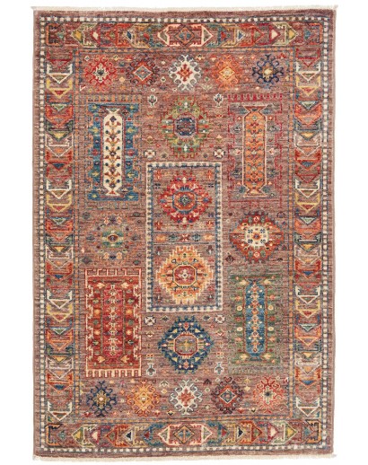 Tappeto Tribal Pakistan bianco grigio 81x118