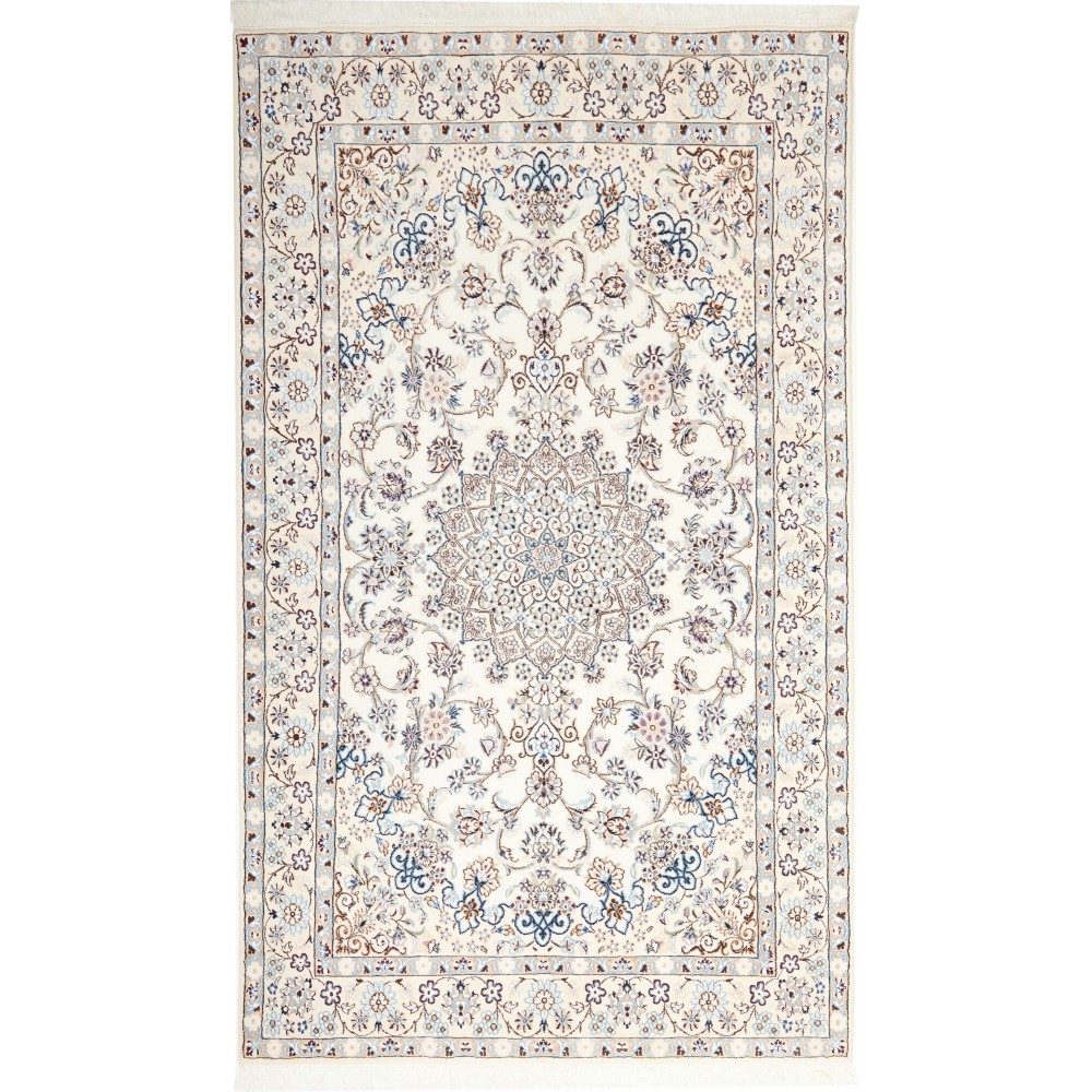 Tappeto Nain 9La Persia bianco verde 128x215 Tappeto Nain 9La Persia bianco verde 128x215