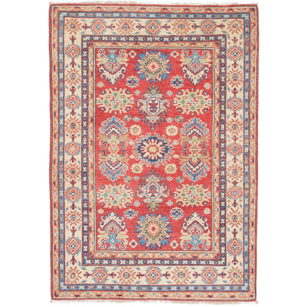Tappeto Kazak Afghanistan marrone rosso 100x147 Tappeto Kazak Afghanistan marrone rosso 100x147