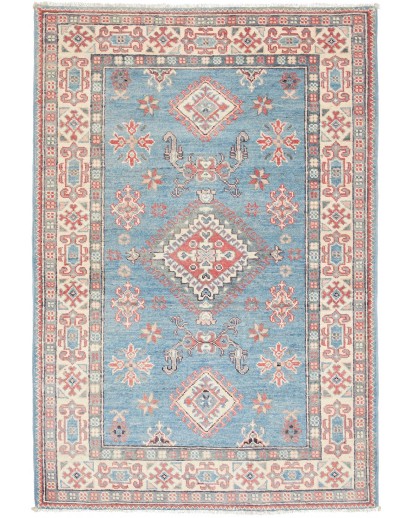 Tappeto Kazak Afghanistan beige azzurro 101x150