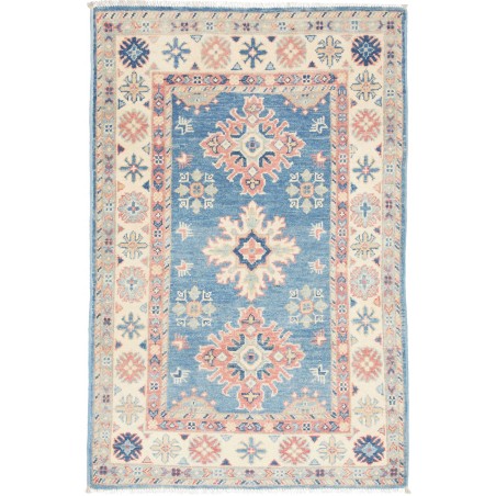 Tappeto Kazak Afghanistan bianco azzurro 80x122