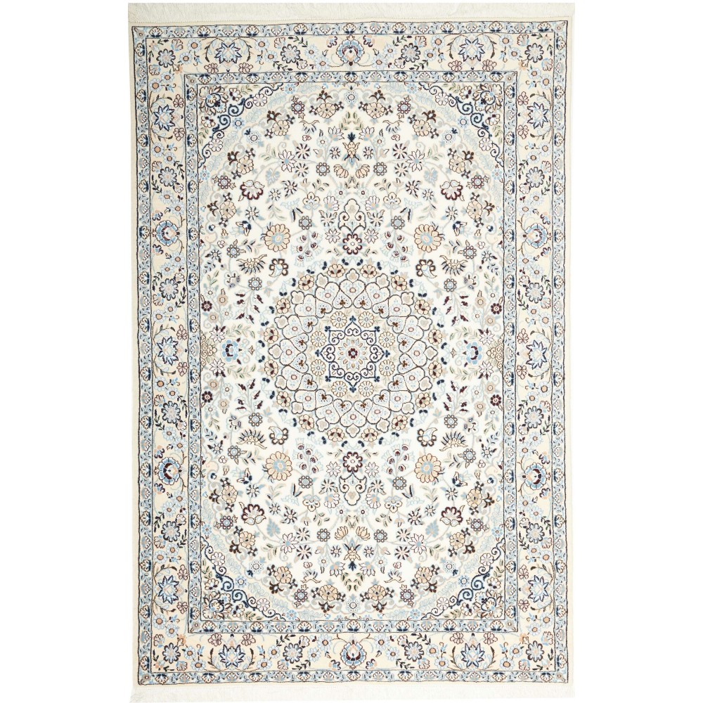 Tappeto Nain 9La Persia bianco grigio 135x203 Tappeto Nain 9La Persia bianco grigio 135x203