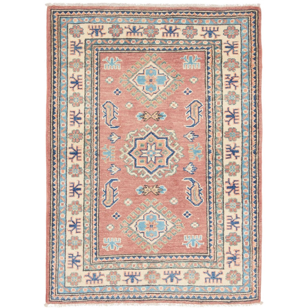 Tappeto Kazak Afghanistan marrone azzurro 84x118 Tappeto Kazak Afghanistan marrone azzurro 84x118